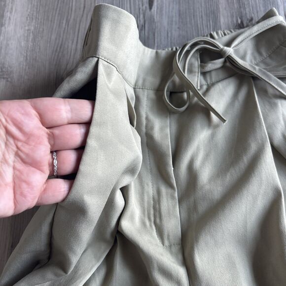 Solado Side Leg Chino Pants Light Sage Green with Tie Waist And Elastic Back XS - Picture 3 of 11